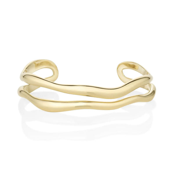 Curved Freeform Gold Cuff