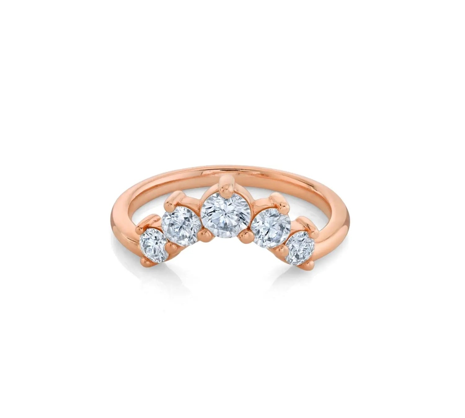 Marrow Fine Jewelry Curvy White Diamond Five Stone Headdress [Rose Gold]