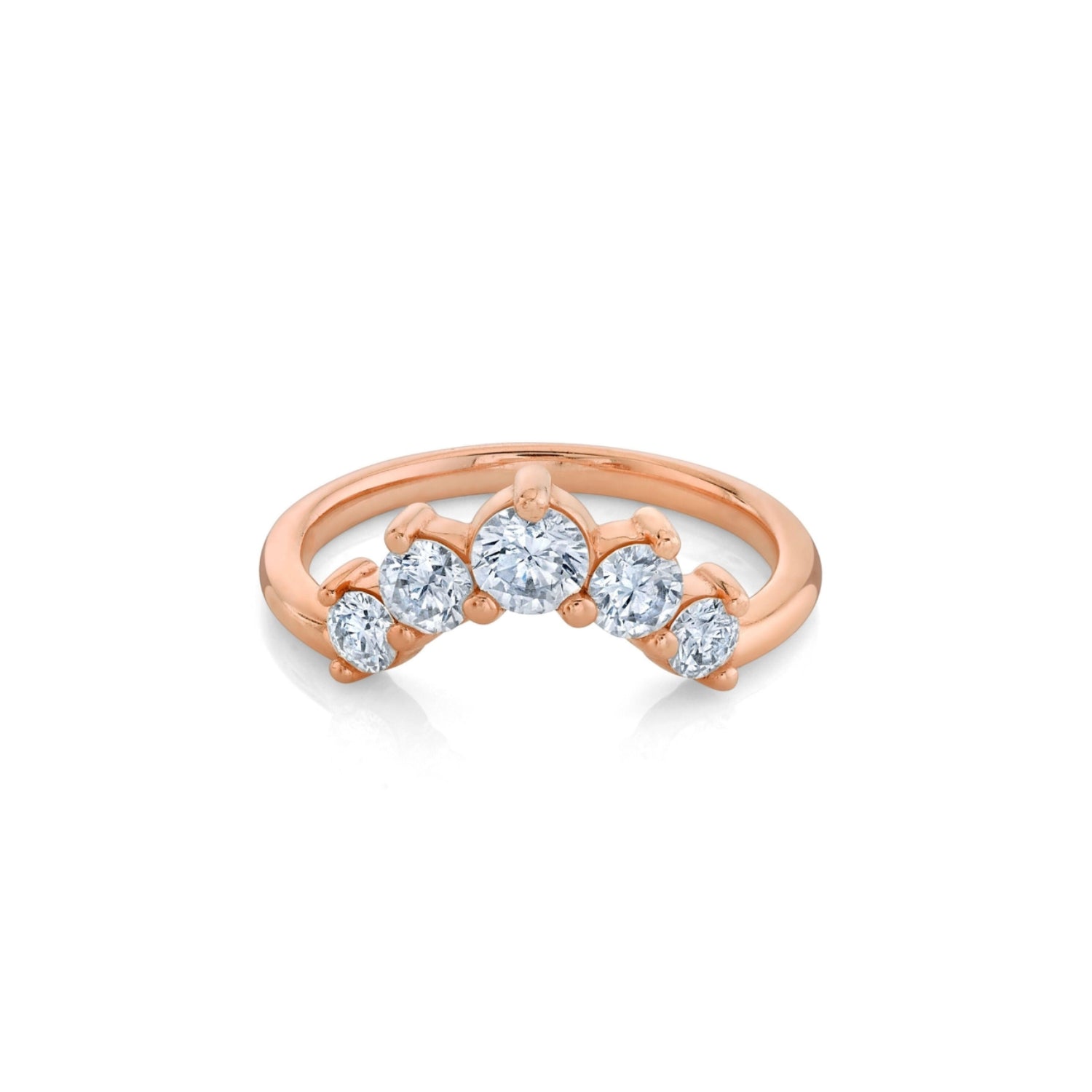 Marrow Fine Jewelry Curvy White Diamond Five Stone Headdress [Rose Gold]