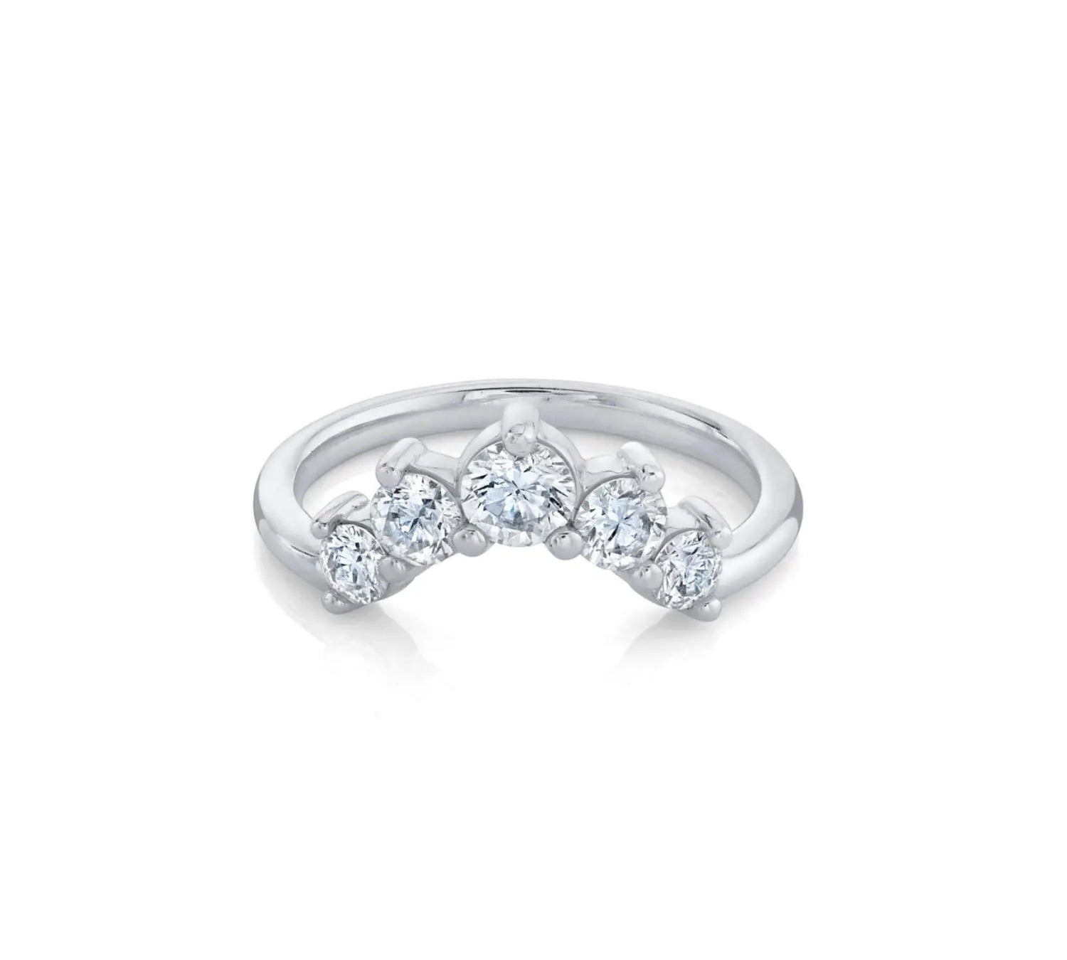 Marrow Fine Jewelry Curvy White Diamond Five Stone Headdress [White Gold]