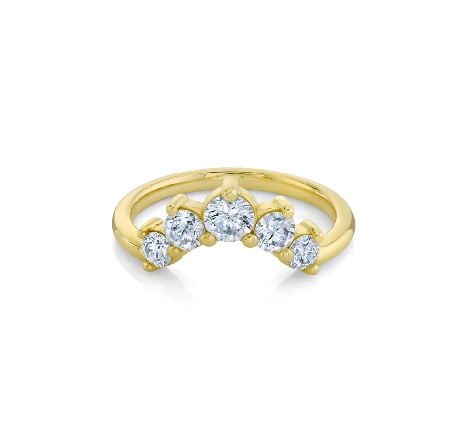 Marrow Fine Jewelry Curvy White Diamond Five Stone Headdress [Yellow Gold]