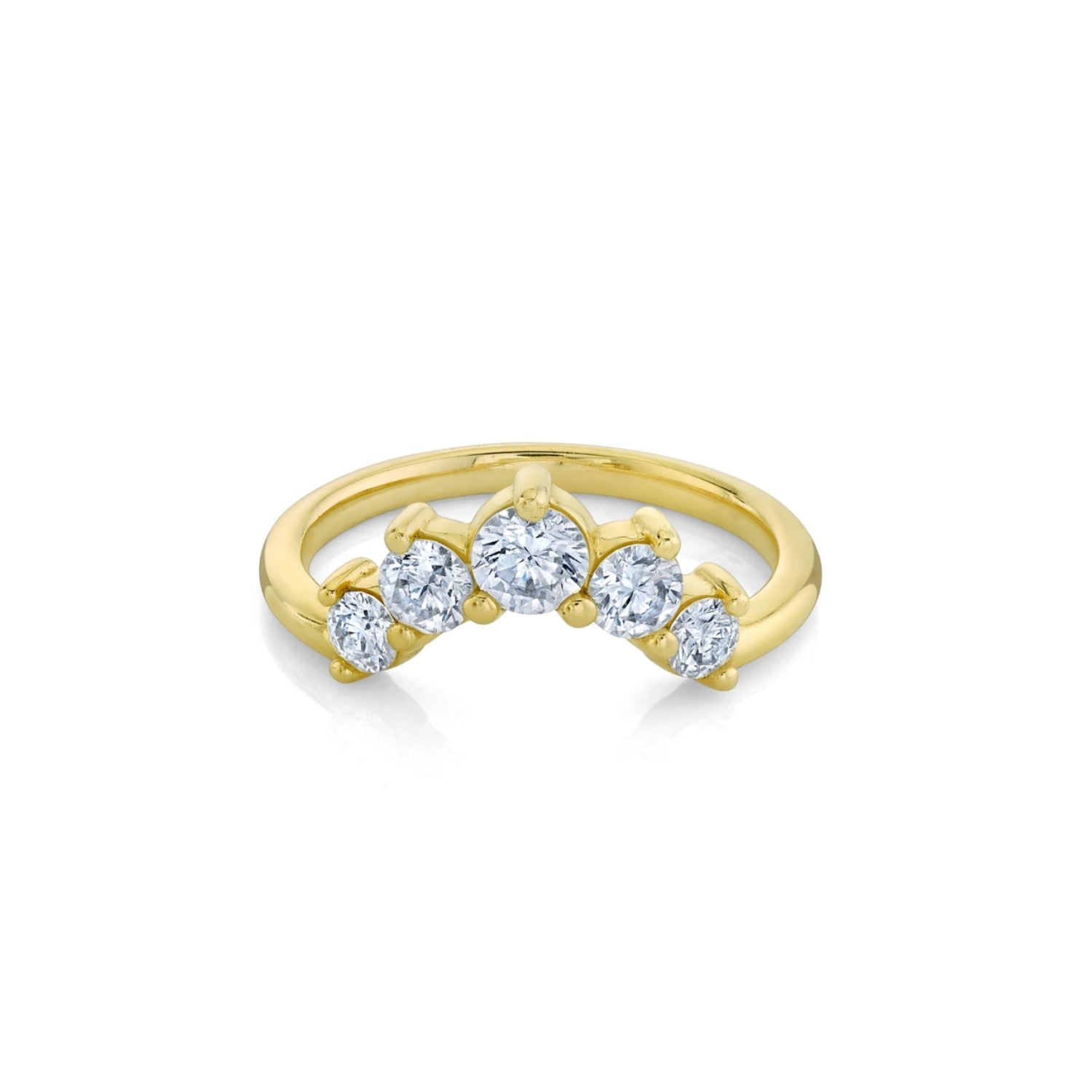 Marrow Fine Jewelry Curvy White Diamond Five Stone Headdress [Yellow Gold]