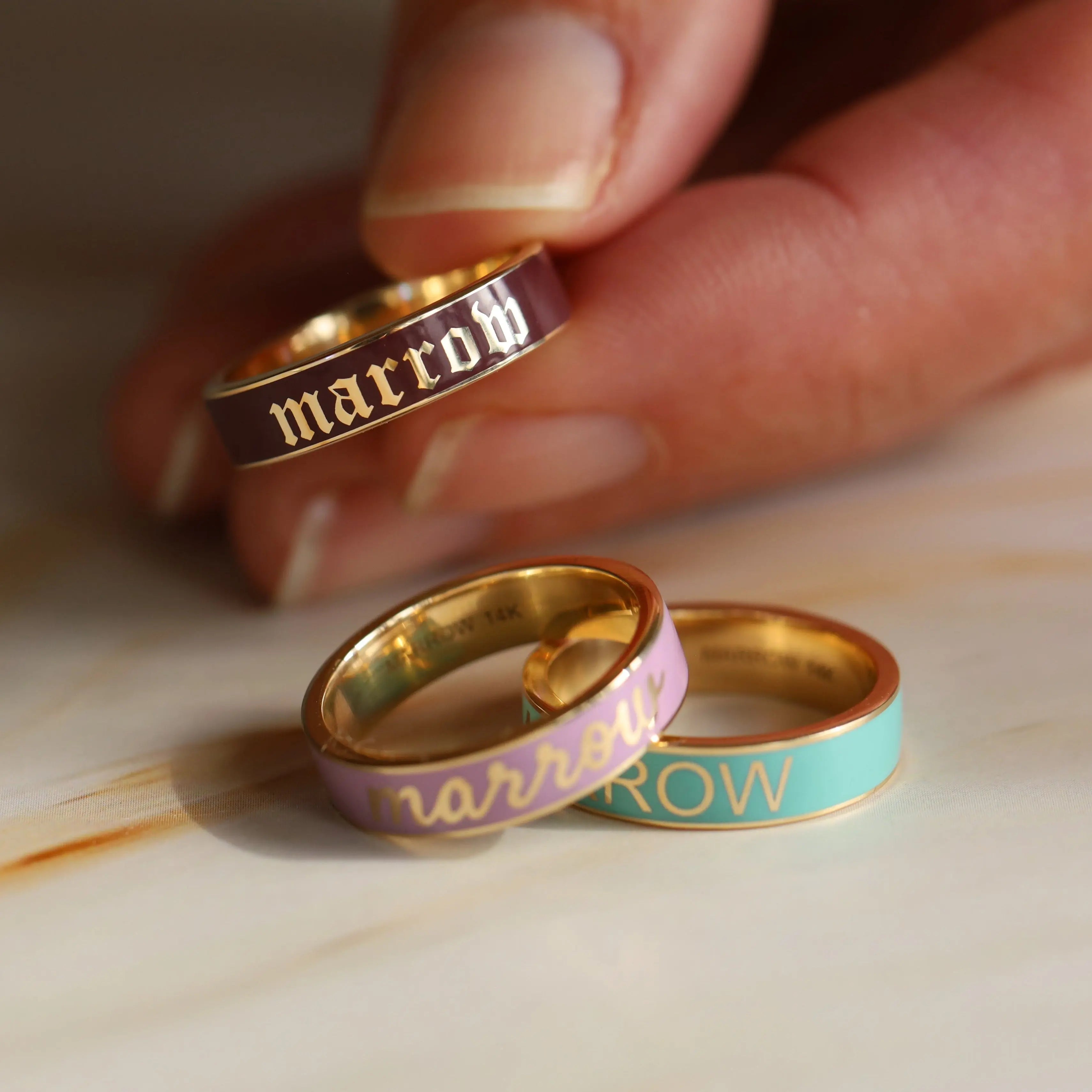 Custom Enamel Band Marrow Fine - Main Image