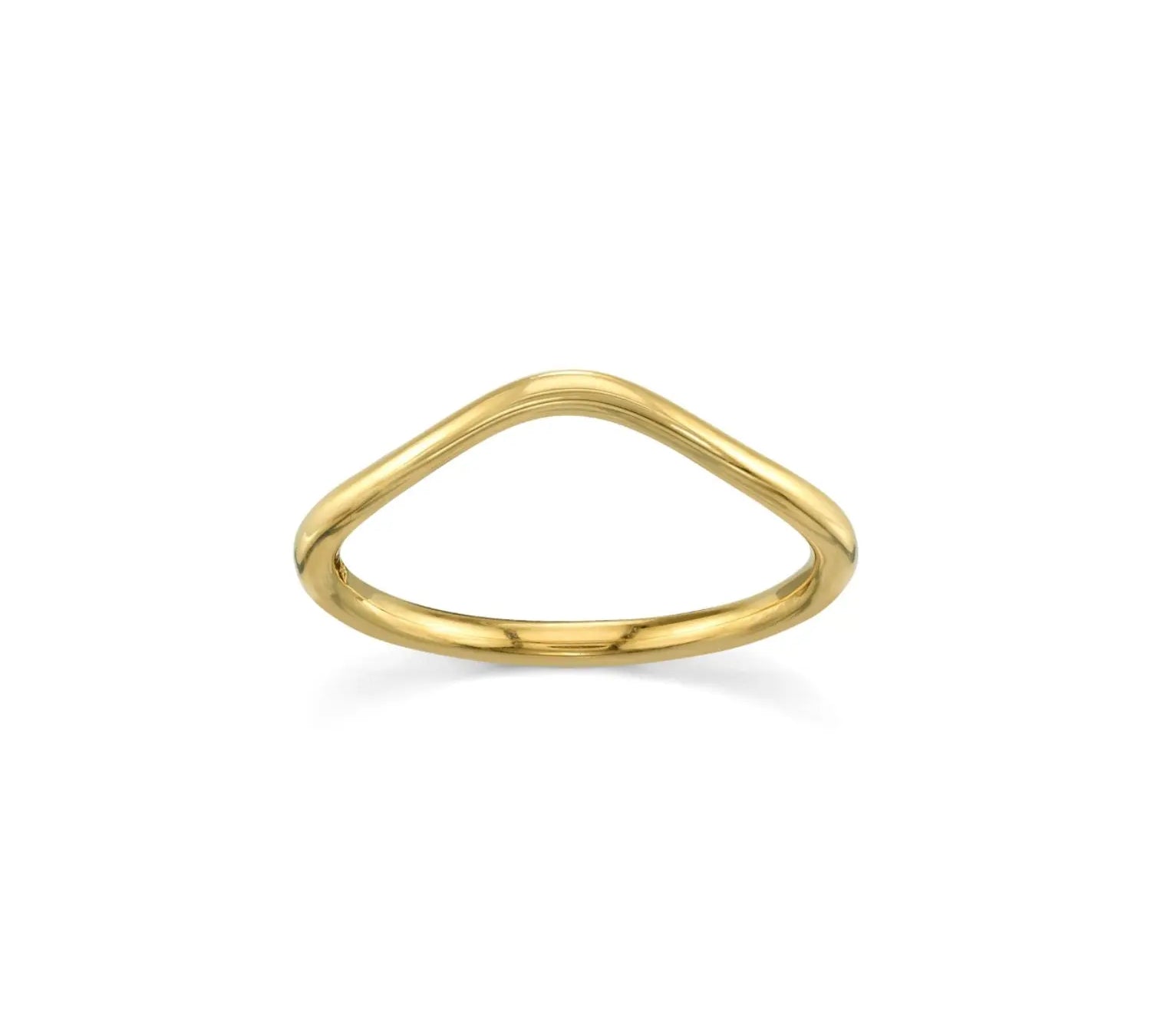 Marrow Fine Jewelry Dainty Everyday Wave Shaped Stacking Band Ring [Yellow Gold]