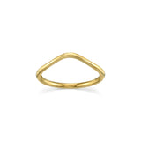 Marrow Fine Jewelry Dainty Everyday Wave Shaped Stacking Band Ring [Yellow Gold]