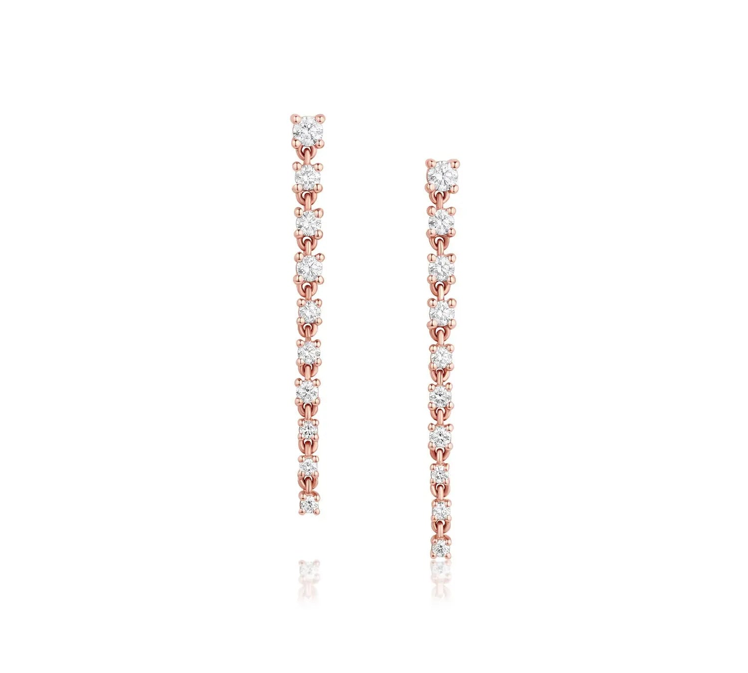 Diamond Cascading Earrings [Rose Gold]