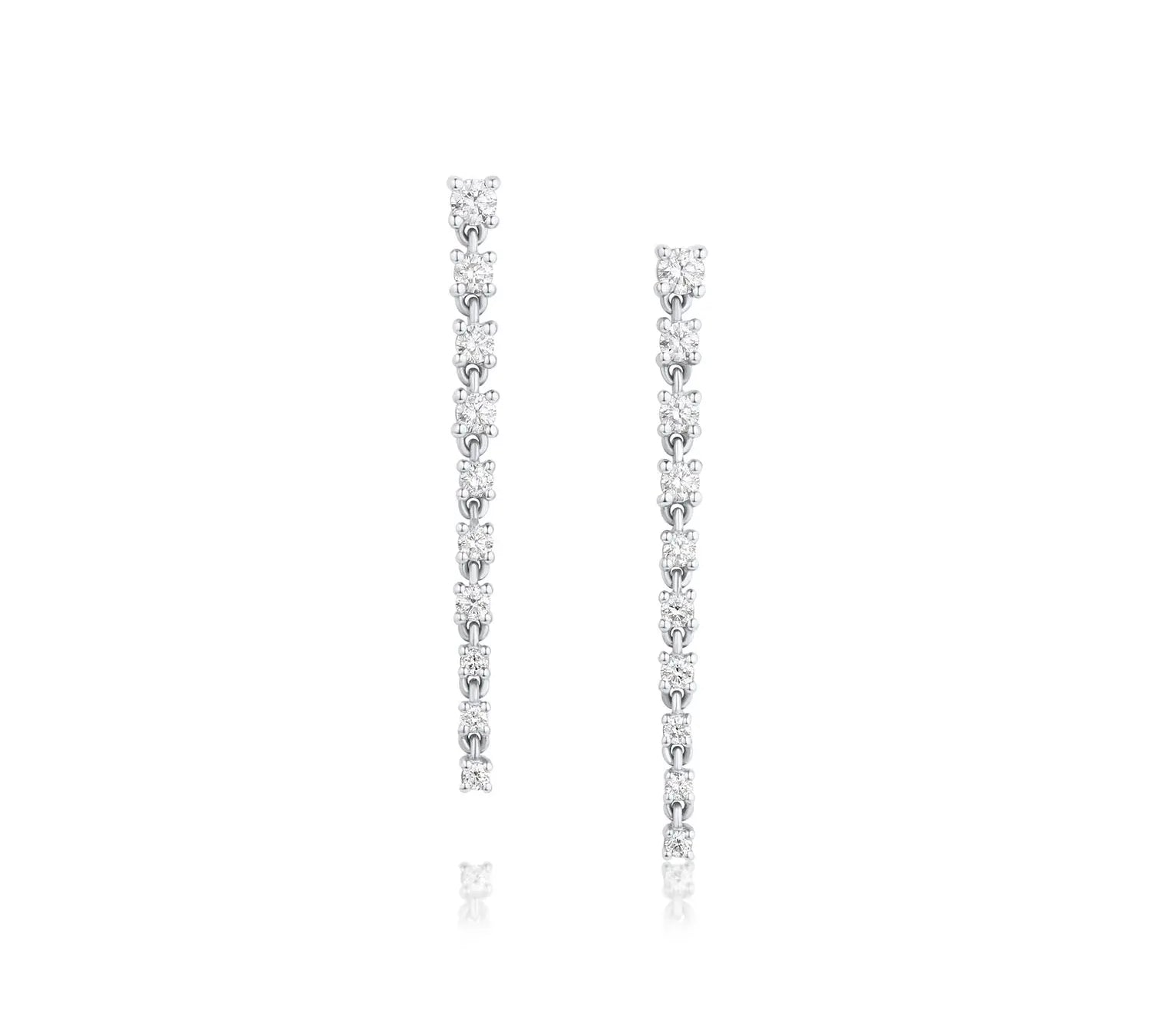 Diamond Cascading Earrings [White Gold]