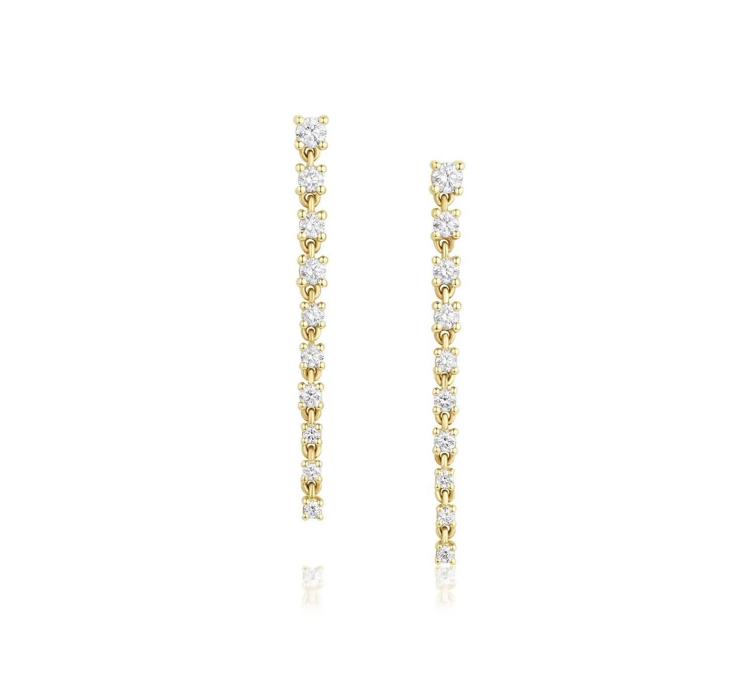 Diamond Cascading Earrings [yellow gold]