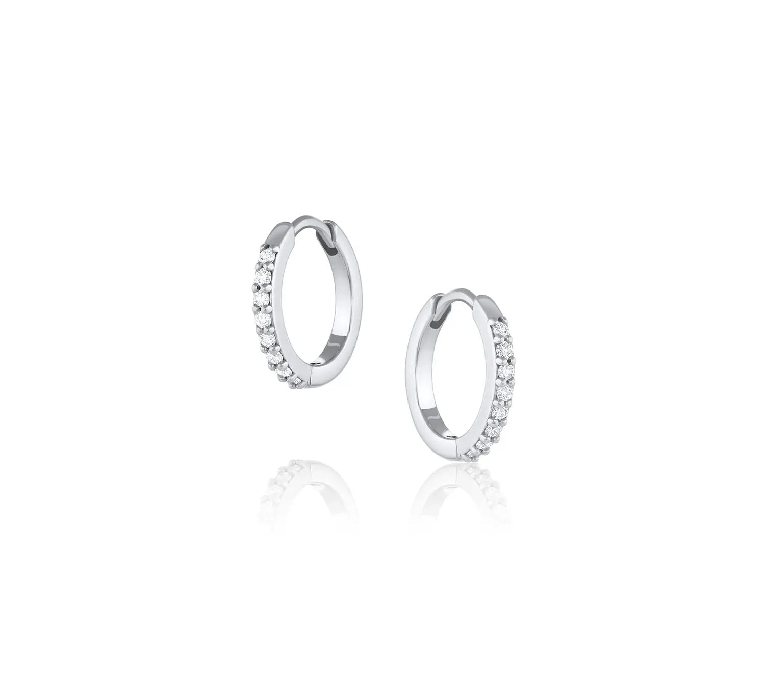Diamond Hoops [White gold]