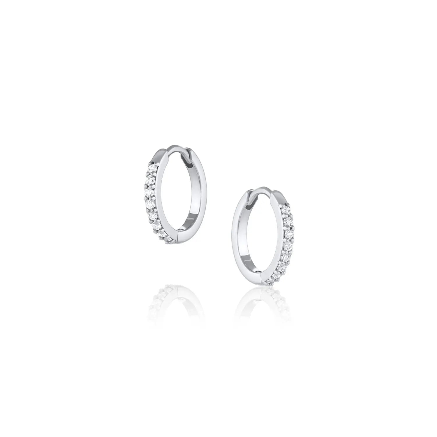 Diamond Hoops [White gold]