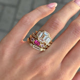 0.56ct Hot Pink Sapphire Linear Band on hand