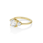 The Elspeth Three Stone Engagement Ring Side view