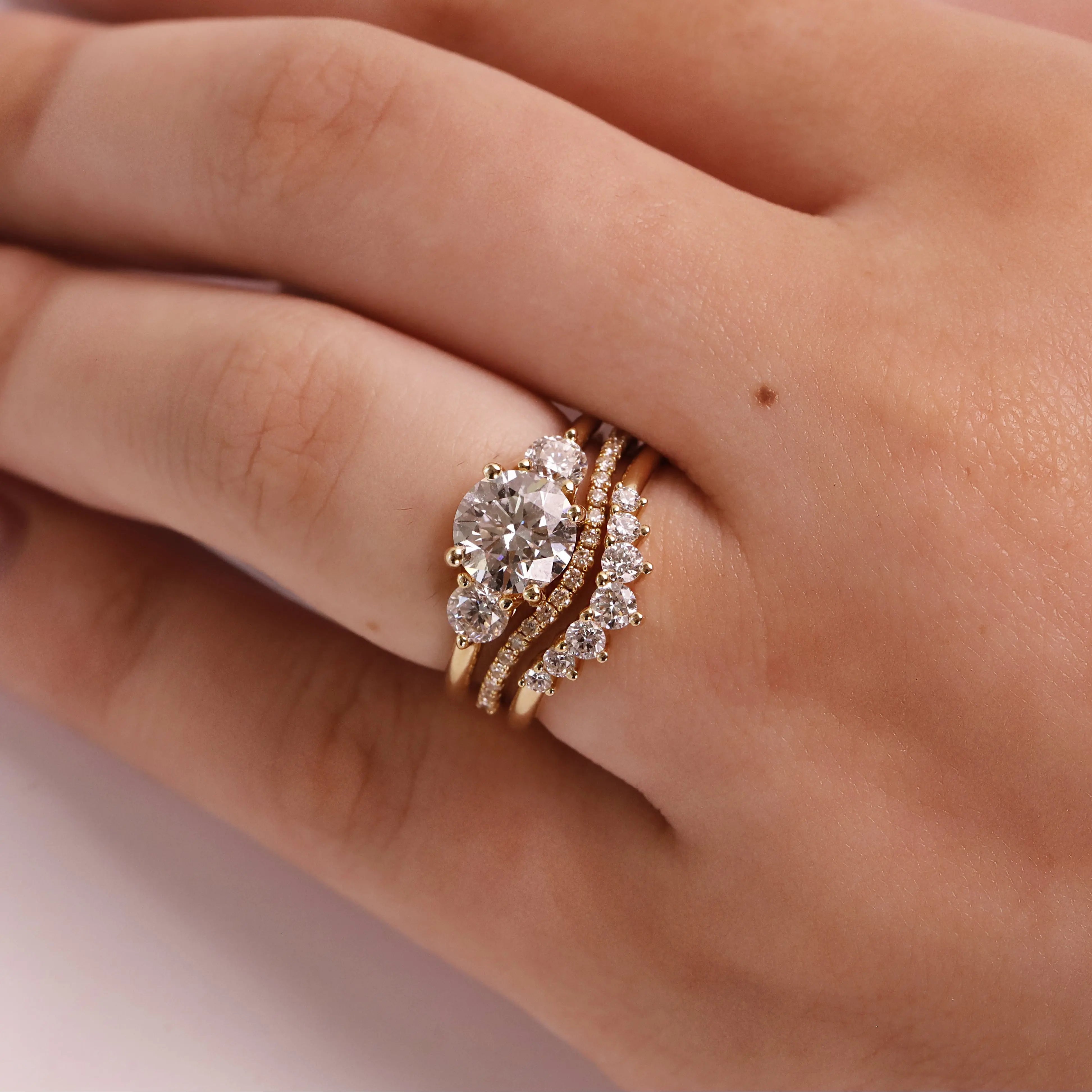 The Elspeth Three Stone Engagement Ring Marrow Fine