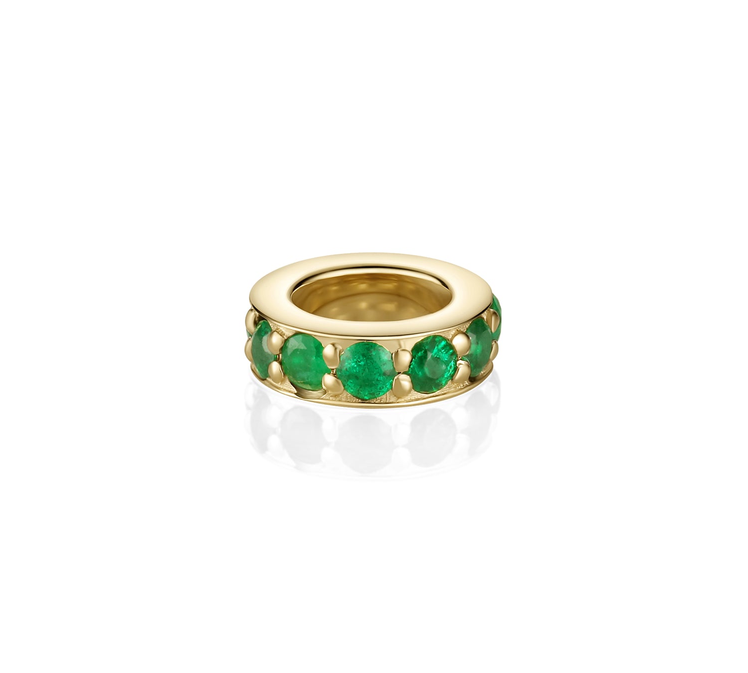 Birthstone Rondelle - Emerald [Yellow Gold]