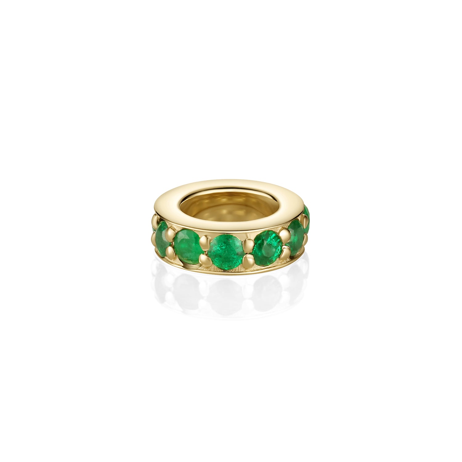 Birthstone Rondelle - Emerald [Yellow Gold]