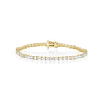 Evert Emerald Lab Created Diamond Tennis Bracelet Marrow Fine [Yellow Gold]