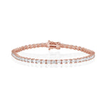 Evert Emerald Lab Created Diamond Tennis Bracelet Marrow Fine [Rose Gold]