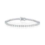 Evert Emerald Lab Created Diamond Tennis Bracelet Marrow Fine [White Gold]