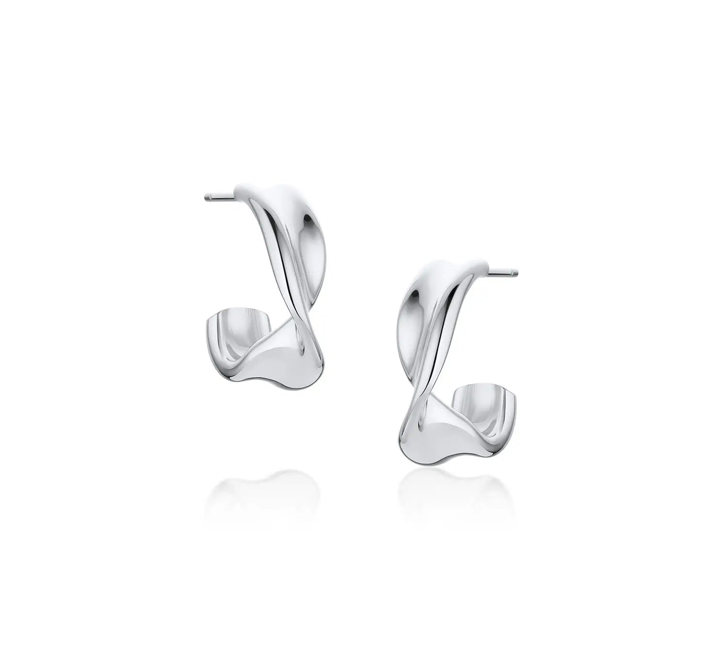 Everyday Twist Hoops [White Gold]