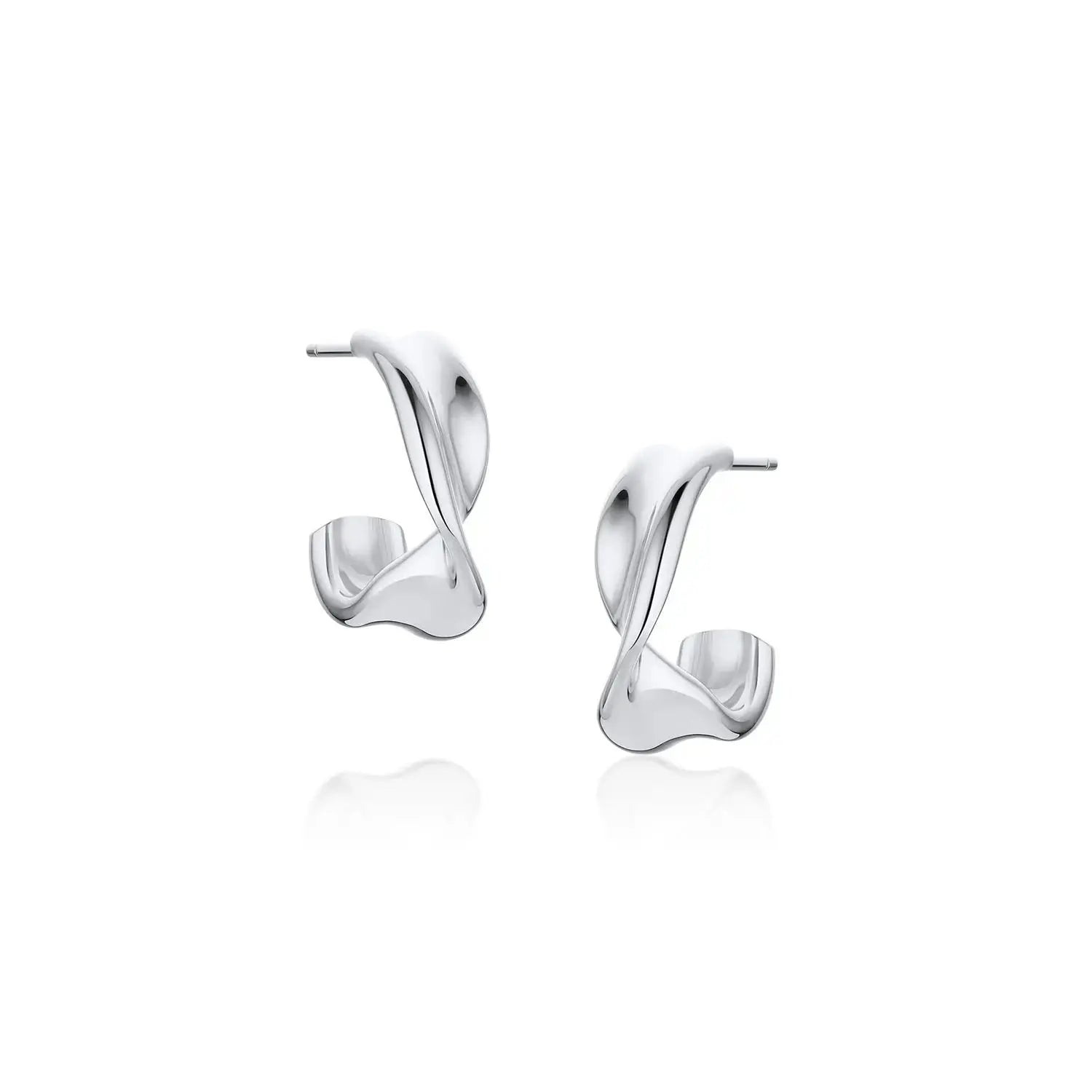 Everyday Twist Hoops [White Gold]
