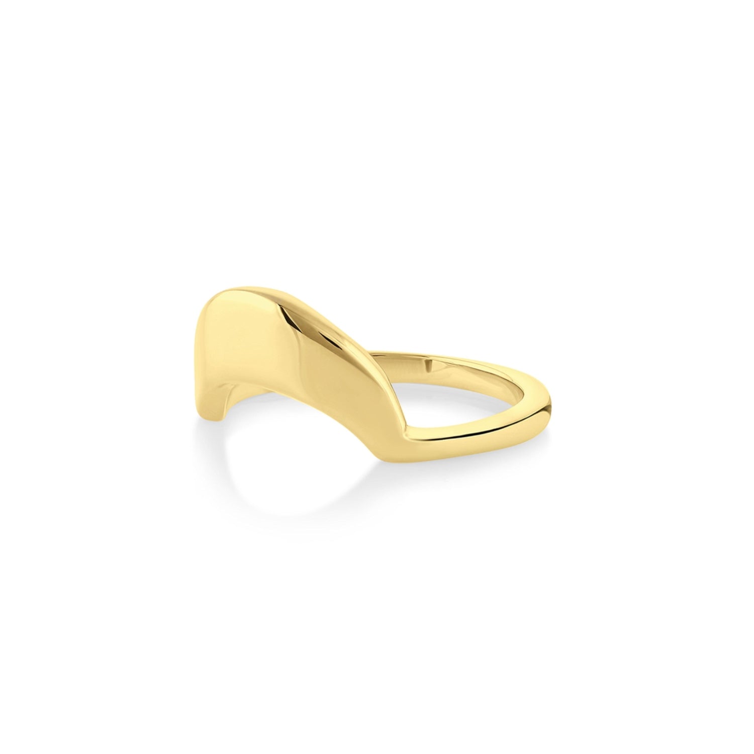 Marrow Fine Jewelry Arched Gold Stacking Band [Yellow Gold side]