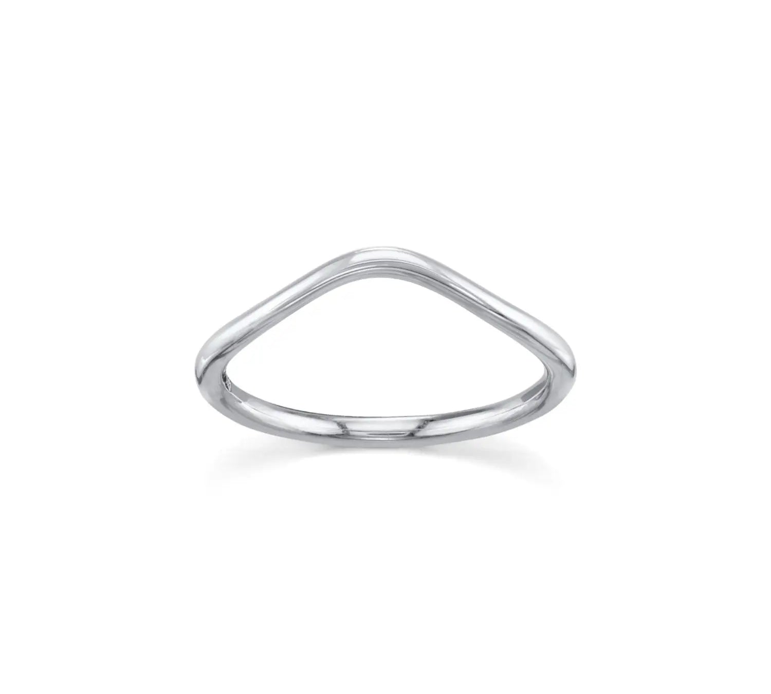 Marrow Fine Jewelry Dainty Everyday Wave Shaped Stacking Band Ring [White Gold]