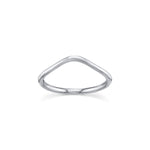 Marrow Fine Jewelry Dainty Everyday Wave Shaped Stacking Band Ring [White Gold]