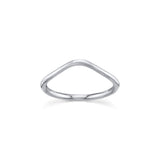 Marrow Fine Jewelry Dainty Everyday Wave Shaped Stacking Band Ring [White Gold]