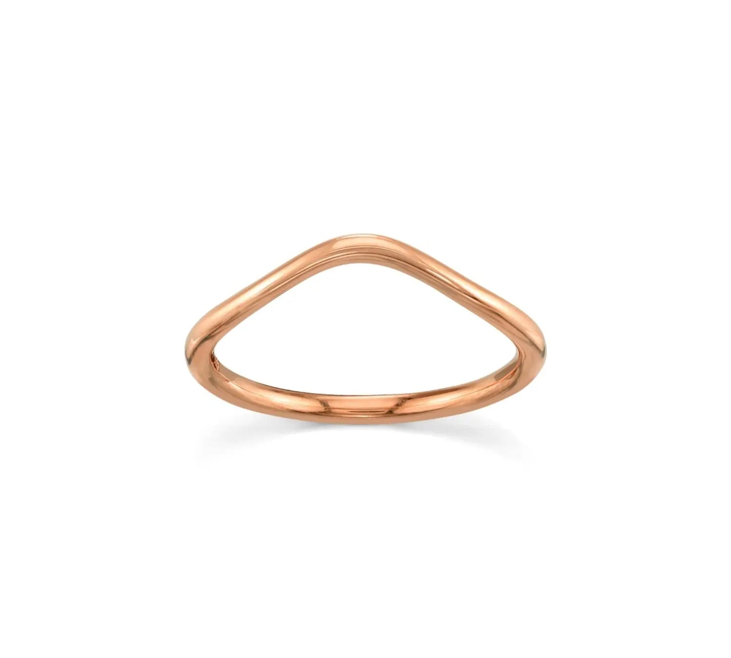 Marrow Fine Jewelry Dainty Everyday Wave Shaped Stacking Band Ring [Rose Gold]