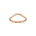 Marrow Fine Jewelry Dainty Everyday Wave Shaped Stacking Band Ring [Rose Gold]