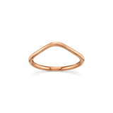 Marrow Fine Jewelry Dainty Everyday Wave Shaped Stacking Band Ring [Rose Gold]