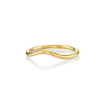 Marrow Fine Jewelry Dainty Everyday Wave Shaped Stacking Band Ring [Yellow Gold flat]