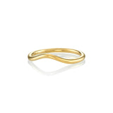 Marrow Fine Jewelry Dainty Everyday Wave Shaped Stacking Band Ring [Yellow Gold flat]