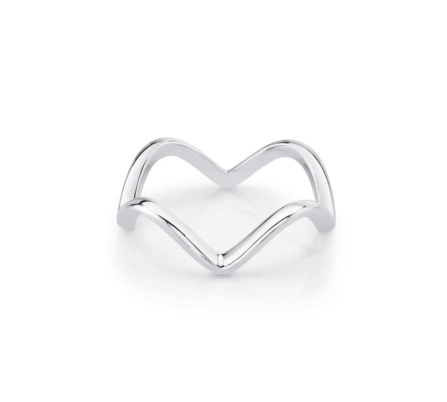 Marrow Fine Jewelry Dainty Squiggle Stacking Ring [White Gold]