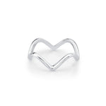 Marrow Fine Jewelry Dainty Squiggle Stacking Ring [White Gold]