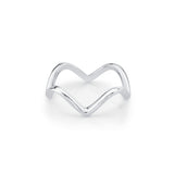 Marrow Fine Jewelry Dainty Squiggle Stacking Ring [White Gold]