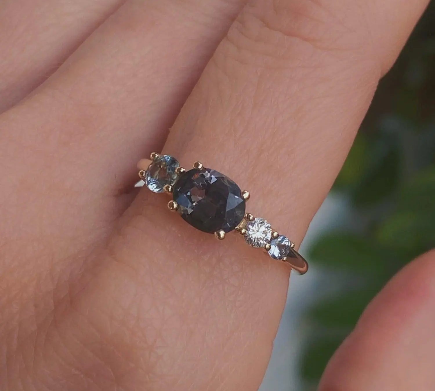 1.23ct Spinel and Sapphire Linear Band - Marrow Fine