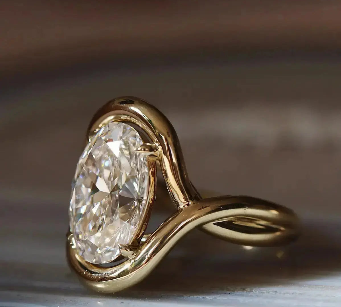 Marrow x Sammi Florence Engagement Ring flat lay,side view