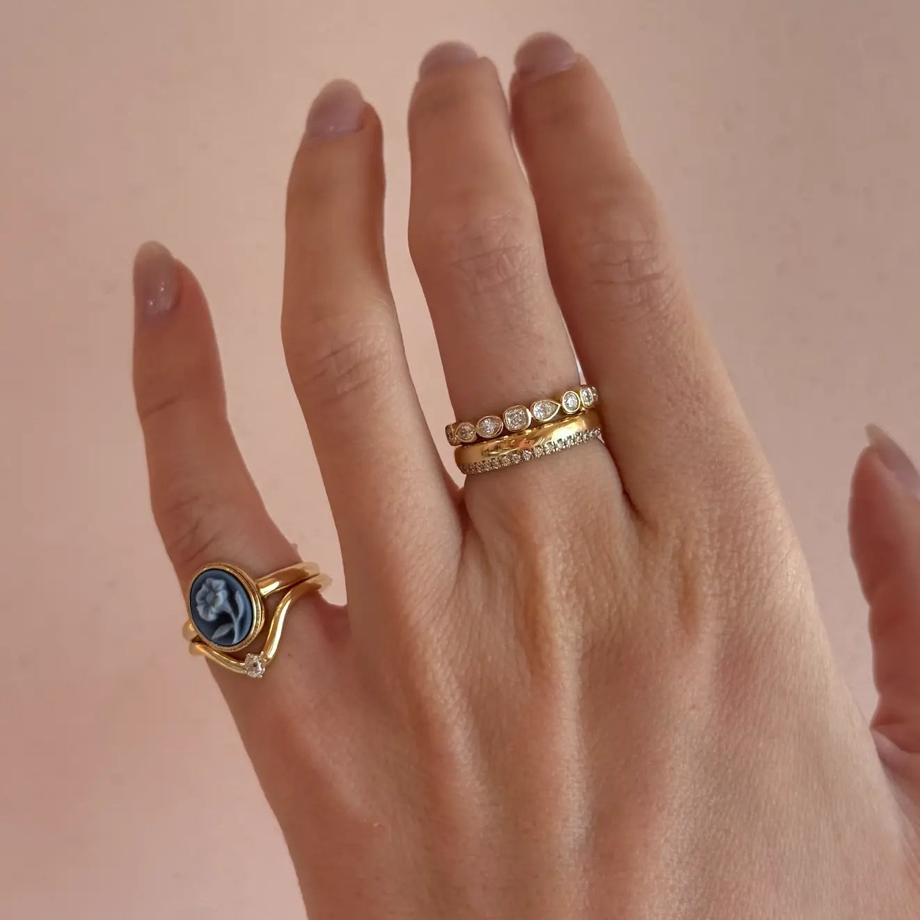Forget Me Not Cameo Pinky Ring Marrow Fine