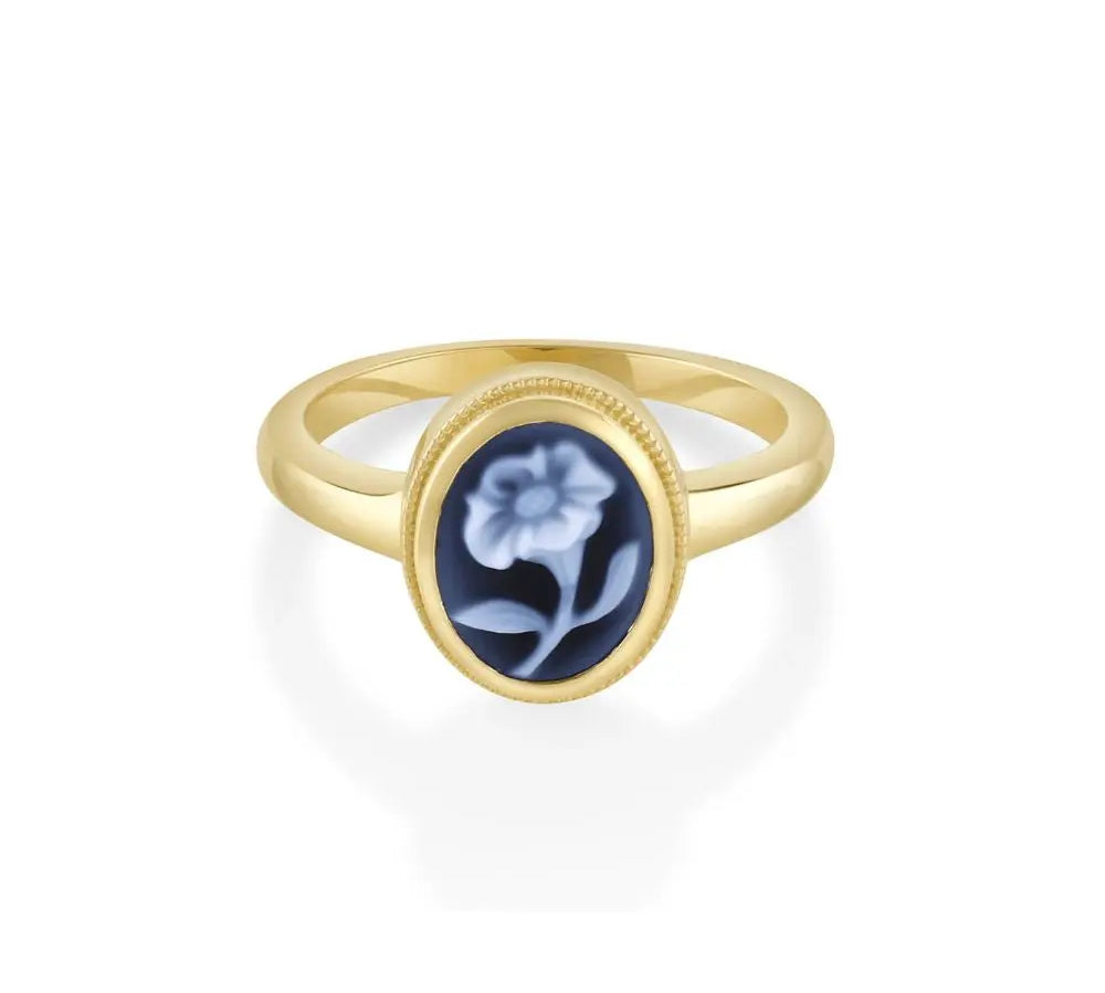 Forget Me Not Cameo Ring [yellow gold]