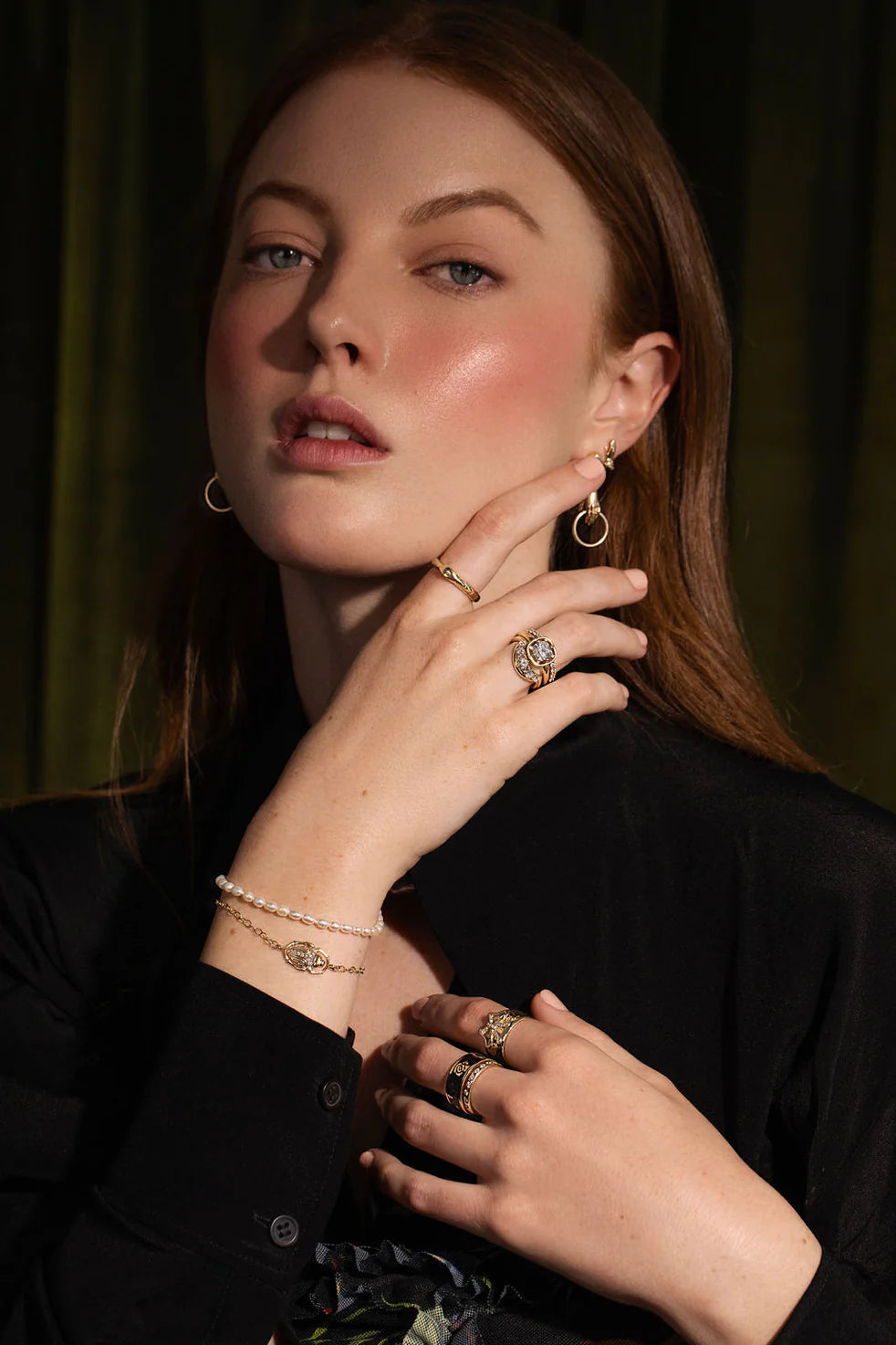 woman wearing Marrow Fine jewelry