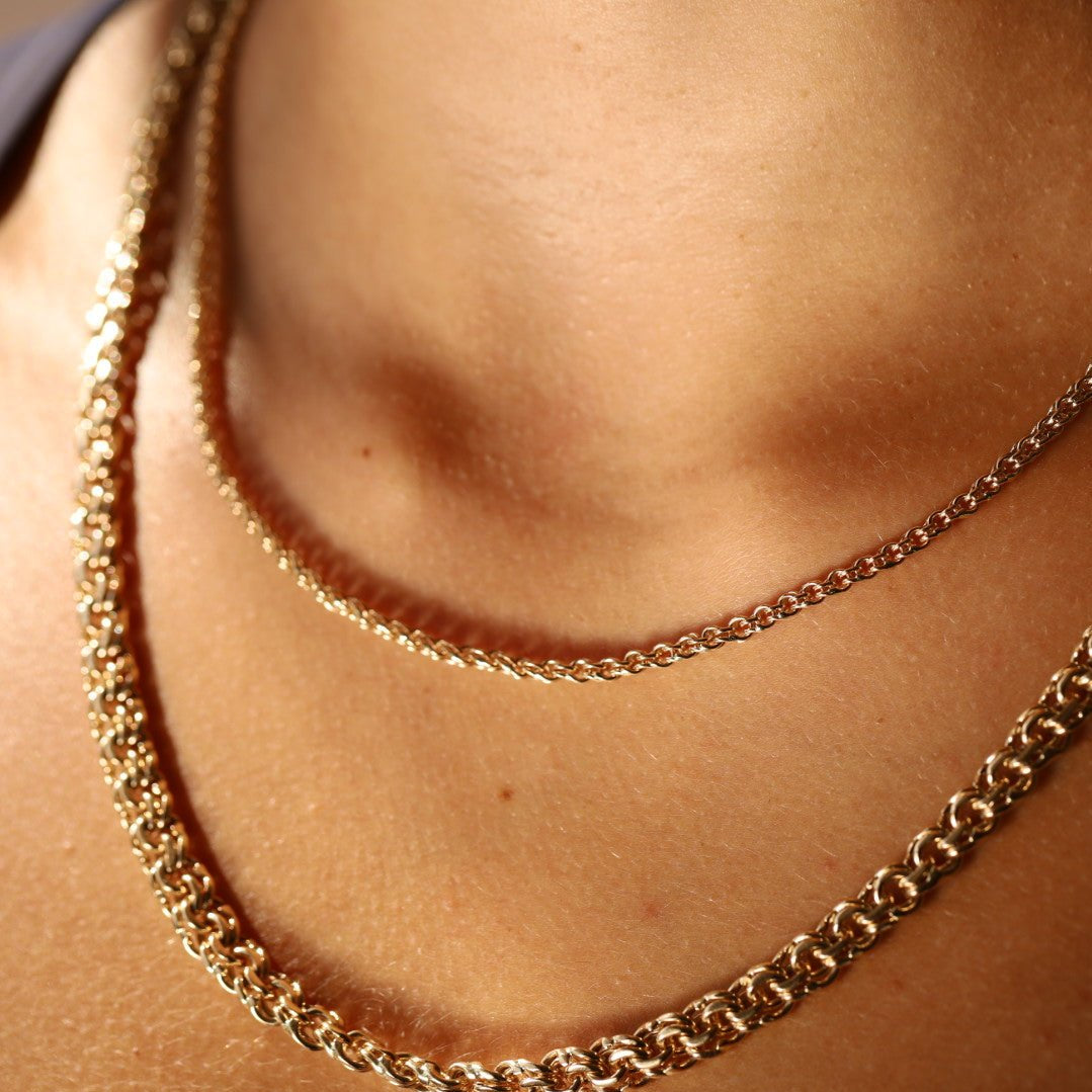 3.5mm Double Link Chain [on neck]