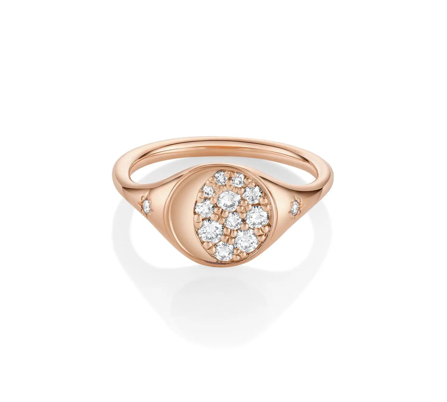 Gibbous Moon Signet Ring [Rose Gold]