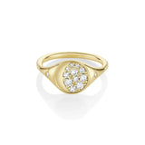 Gibbous Moon Signet Ring [Yellow Gold]