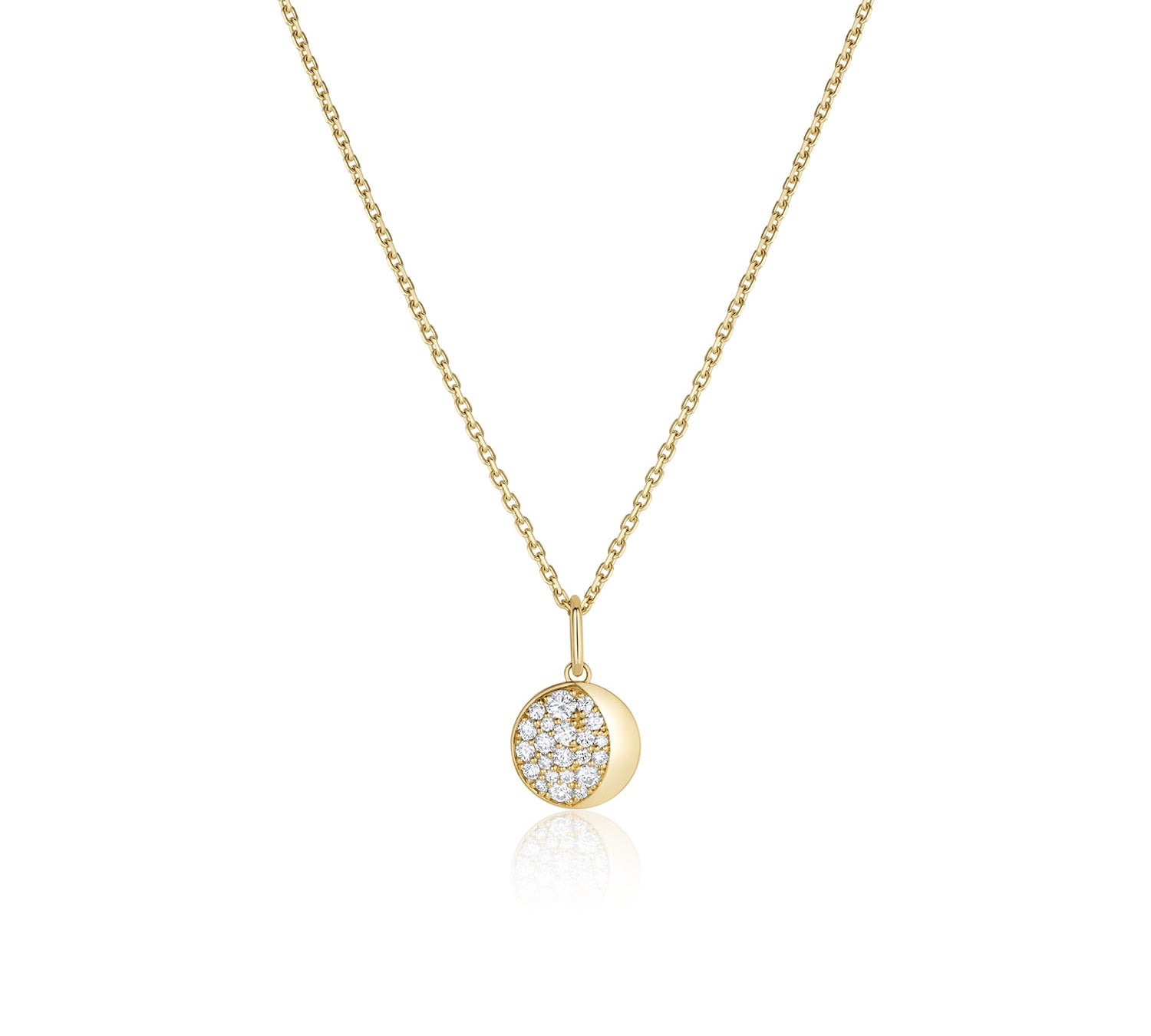 Gibbous Moon Phase Charm [Yellow Gold]
