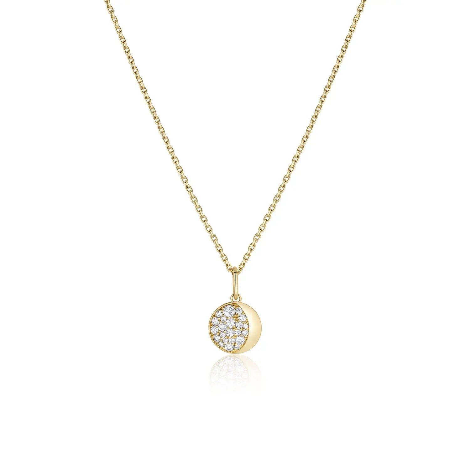 Gibbous Moon Phase Charm [Yellow Gold]