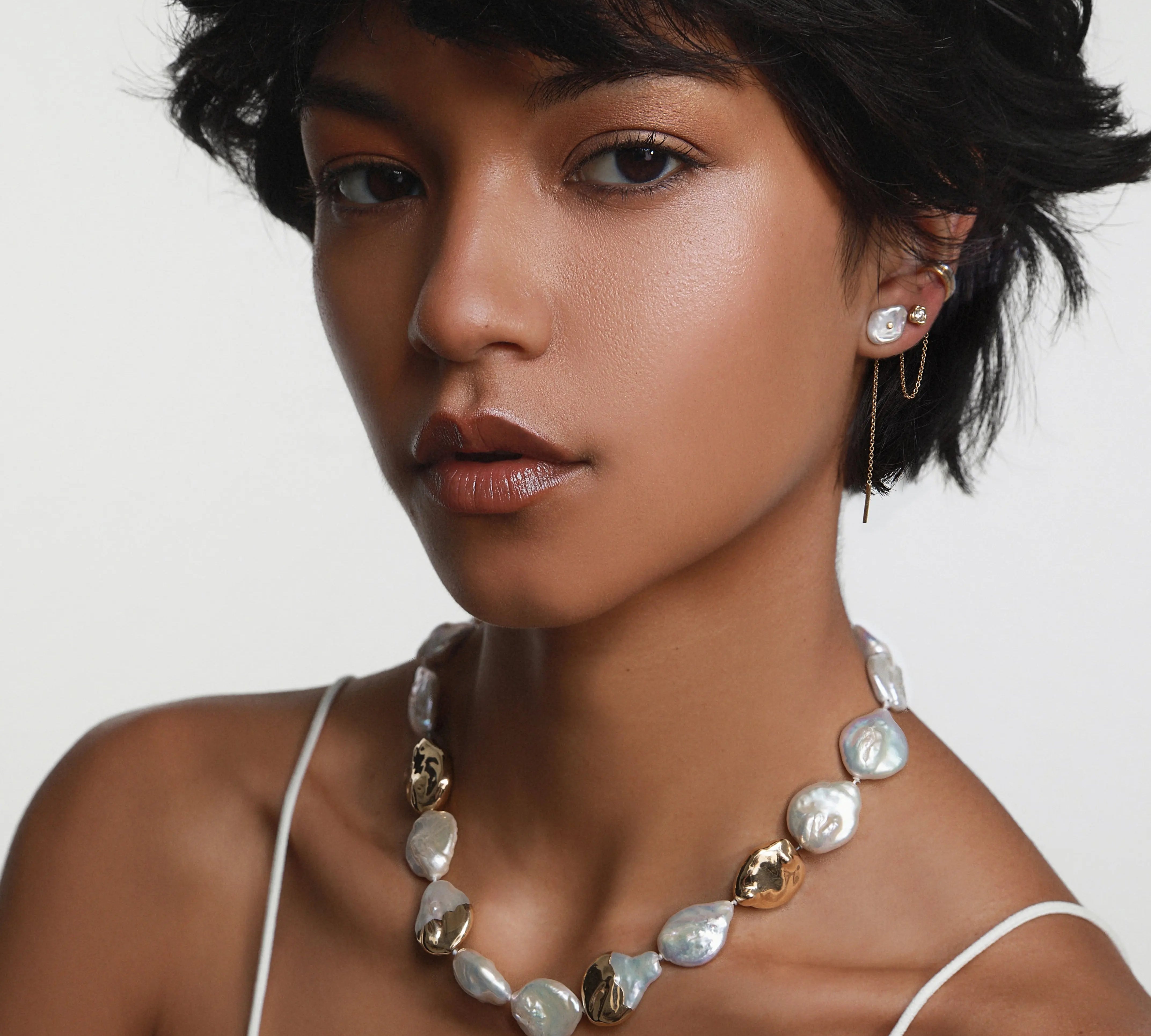 Gold-Dipped Baroque Pearl Choker - Marrow Fine