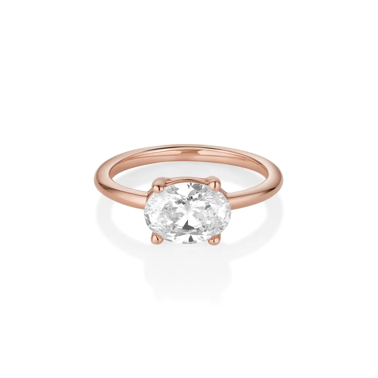 The Hazel Oval Solitaire Engagement Ring [Rose Gold]
