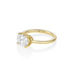 The Hazel Oval Solitaire Engagement Ring [Yellow Gold] side view