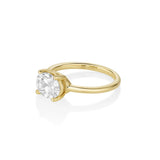 The Hazel Oval Solitaire Engagement Ring [Yellow Gold] side view